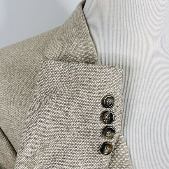 RBM 46R Sport Coat 100% Silk Beige Knit Two Button Fully Lined Vented - Picture 5 of 8